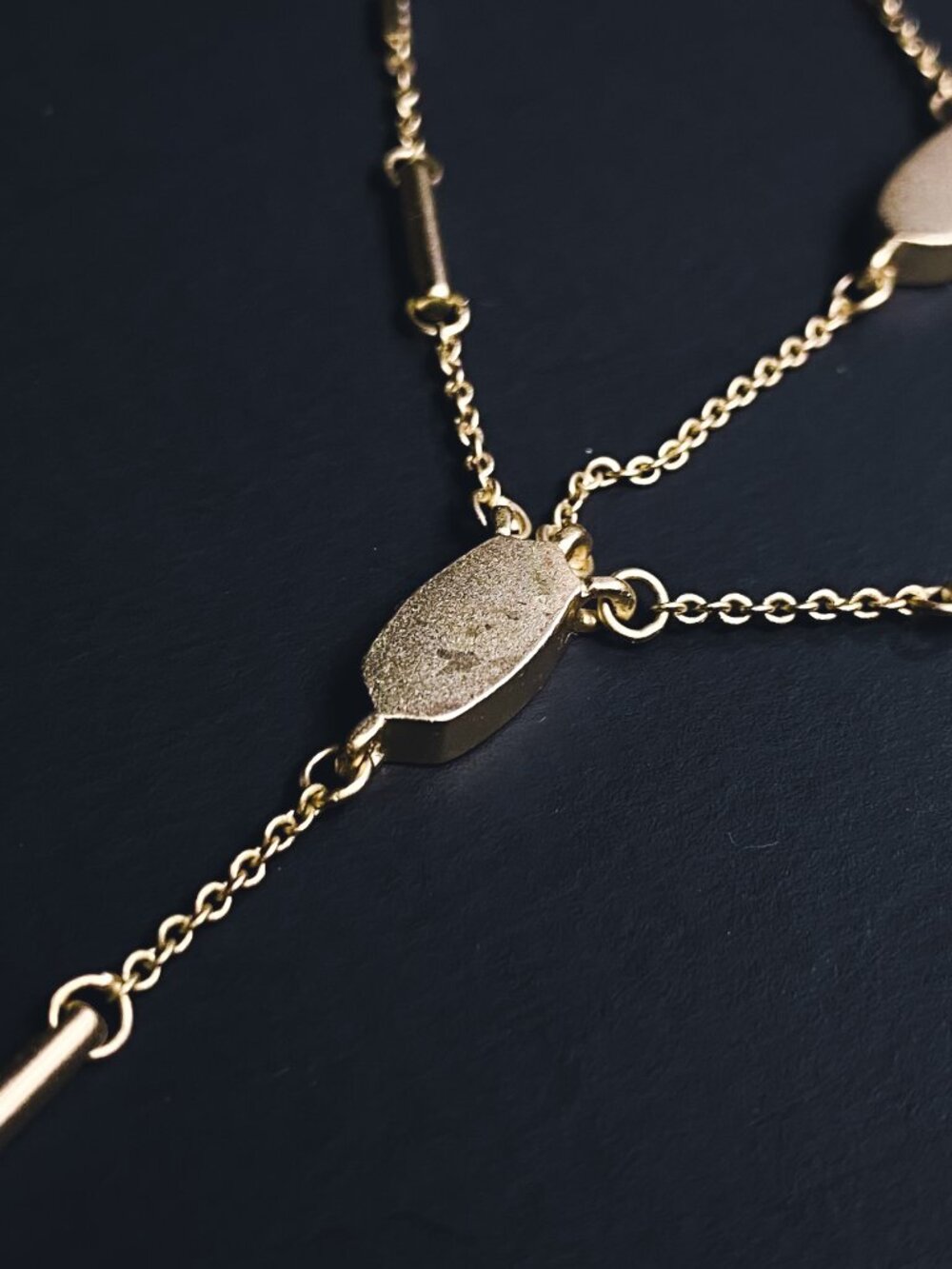 Kendra Scott Adelia Gold Tone Dainty Minimalist Double Chain Y Drop Necklace - Picture 5 of 12